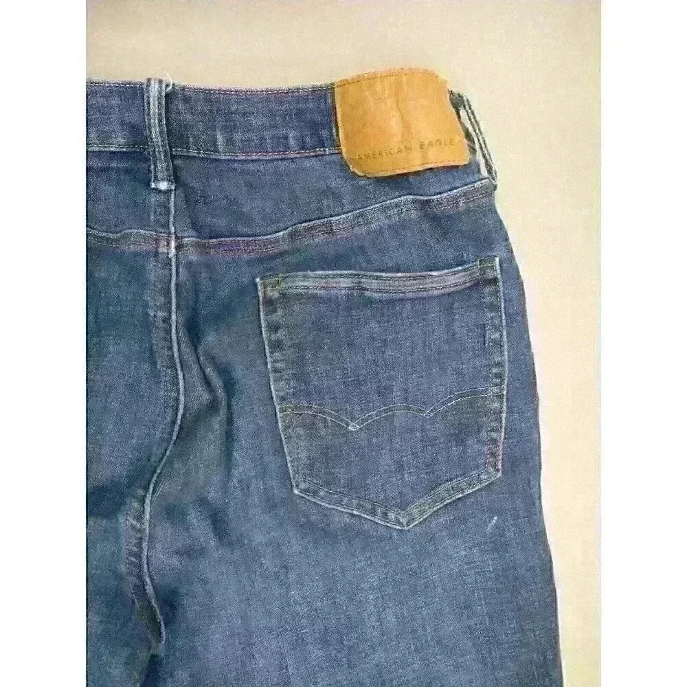 American Eagle Jeans Mens 30x34 Slim Next Level Airflex Distress Medium‎ Wash